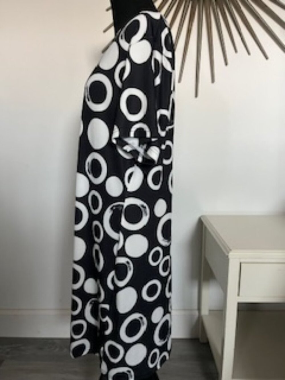 🧡3/15 Black and White Geometric Pattern T-Shirt Dress Women's XXL - Picture 4 of 8